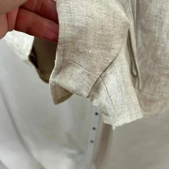 Anthropologie SAGE The Label Size Medium Romper Shorts Beige Linen - Picture 6 of 7